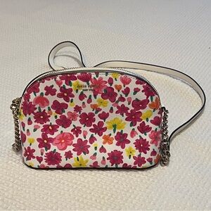 Kate Spade Pink and Yellow Crossbody Bag with Floral Design